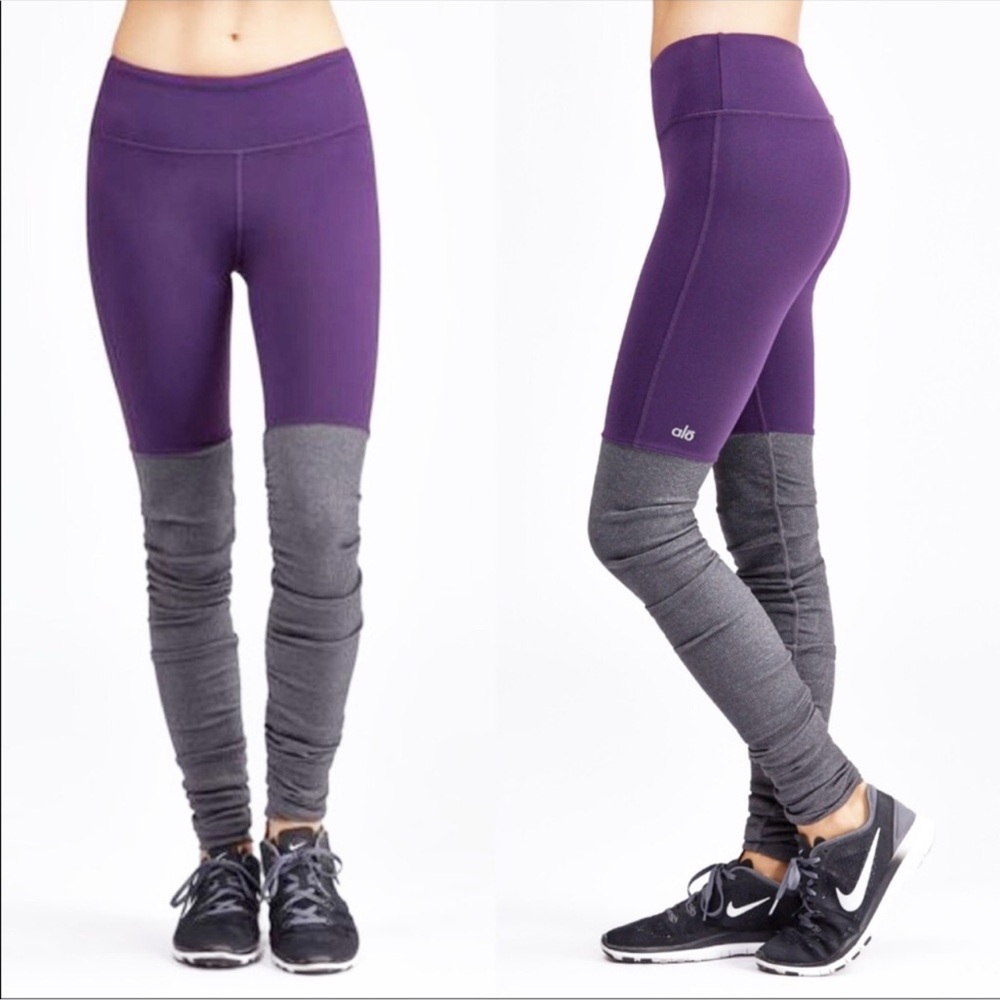 ALO Yoga Purple and Gray Leggings